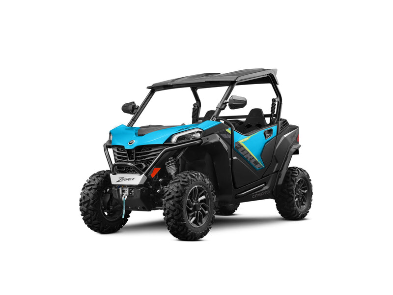 2027 CFMOTO ZFORCE 800 TRAIL in Zephyr Blue — left three-quarter view