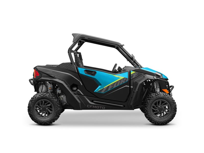2027 CFMOTO ZFORCE 800 TRAIL in Zephyr Blue — right-side view