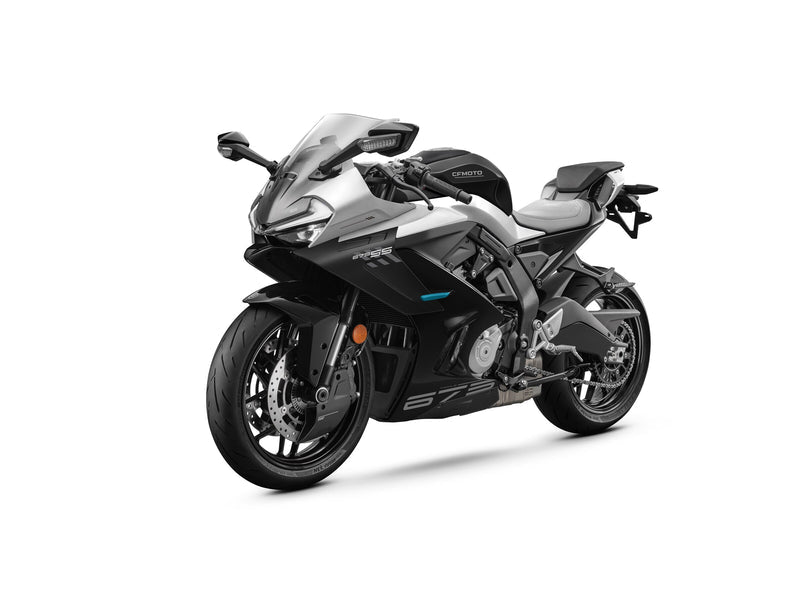 2027 CFMOTO 675SS in Nebula Black — left three-quarter view