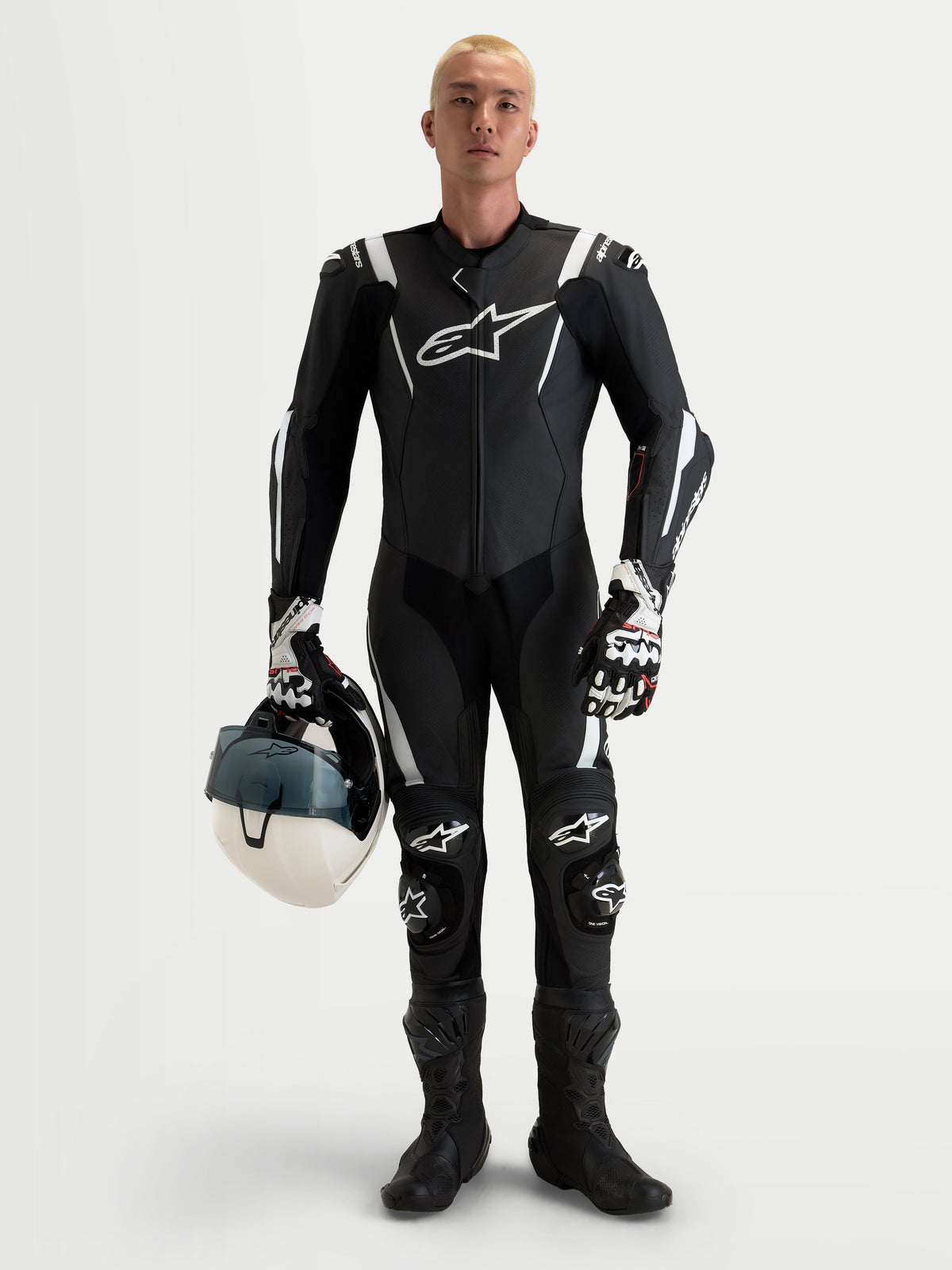 Alpinestars Missile V3 One-Piece Leather Suit – Black/White