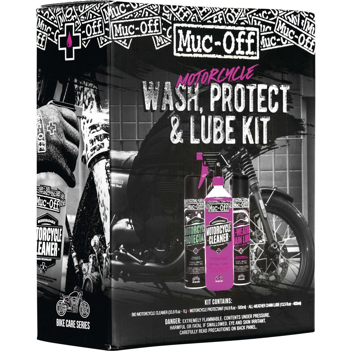 Muc-Off Motorcycle Wash, Protect & Lube Kit