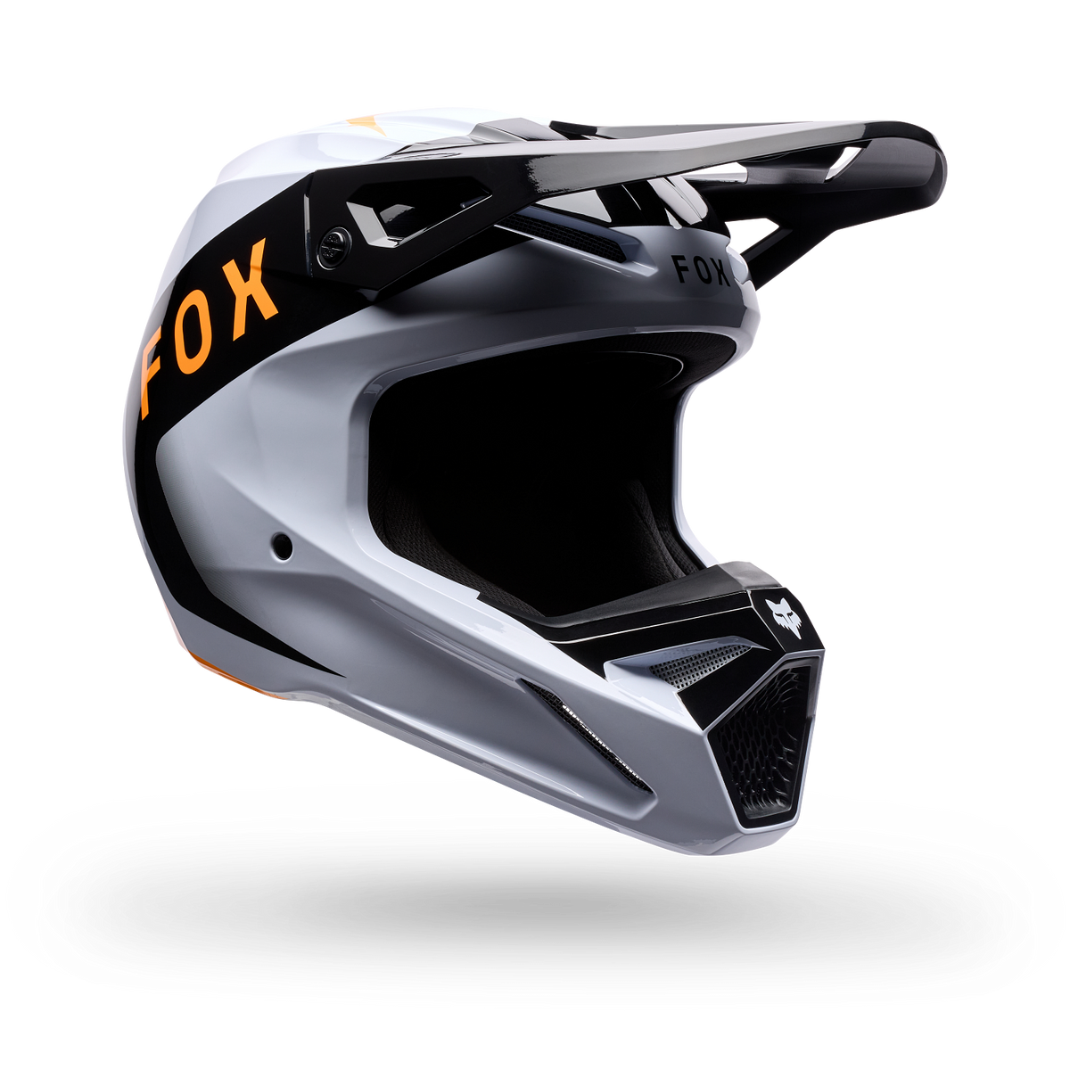 Fox V1 Noble helmet in black and white — view 2