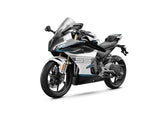 2027 CFMOTO 450SS in Nebula White — left three-quarter view