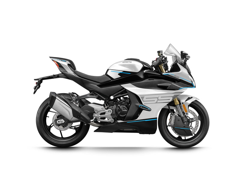 2027 CFMOTO 450SS in Nebula White — right-side view