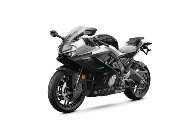 2027 CFMOTO 675SS in Nebula Black — left three-quarter view