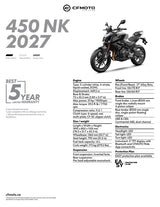 2027 CFMOTO 450NK specifications