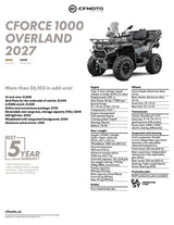 2027 CFMOTO CFORCE 1000 OVERLAND specifications