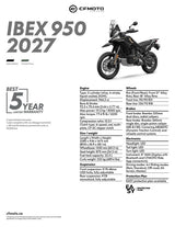 2027 CFMOTO IBEX 950 specifications
