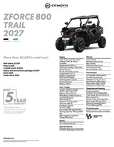 2027 CFMOTO ZFORCE 800 TRAIL specifications
