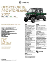2027 CFMOTO UFORCE U10 XL PRO HIGHLAND specifications