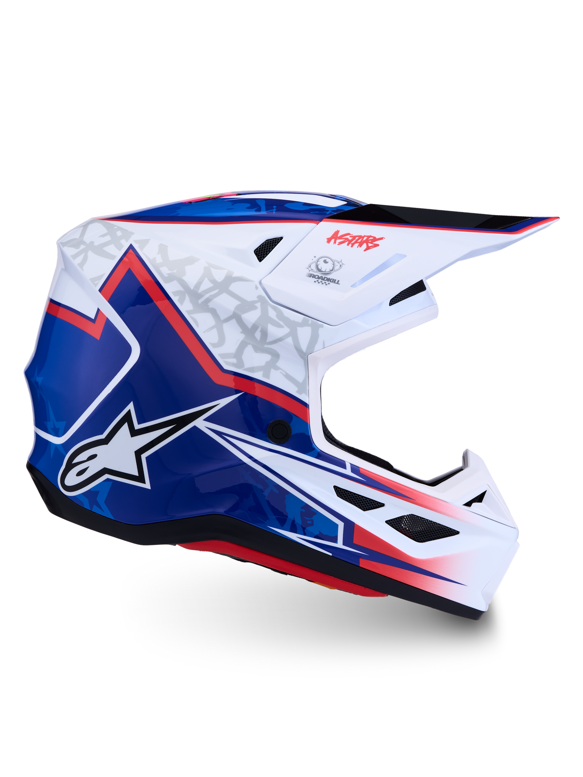 Alpinestars SM7 Blaster Helmet – White/Blue/Red