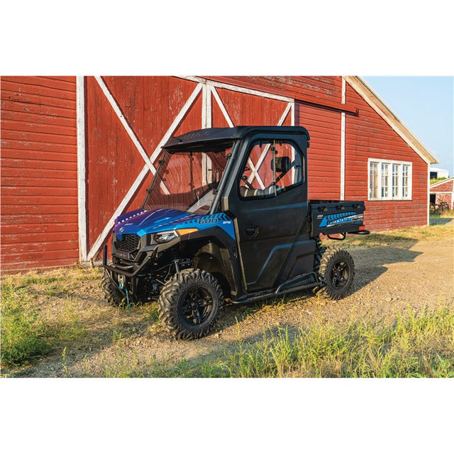 CFMOTO 5ASV-807100-6000 left full door installed on a UFORCE 600; vehicle and other cab accessories not included
