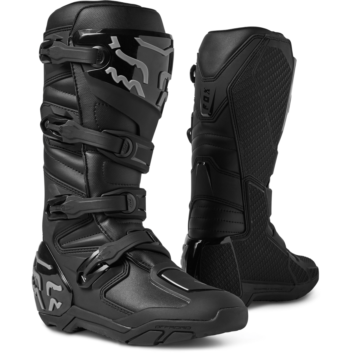 Fox Comp X off-road boots in black — view 1